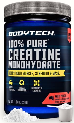 Image 1 of Default Title for the product BodyTech Creatine Monohydrate Powder, Fruit Punch, 11.64 Oz, 55 Servings