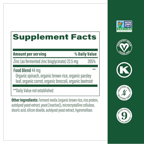 Image 4 of MegaFood Zinc Bisglycinate, High Absorption, Immune Support, 120 Tablets