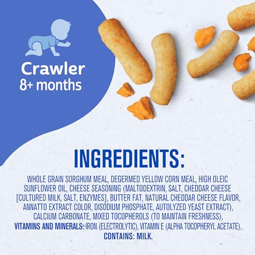 Image 3 of Gerber Stage 3 Mild Cheddar Lil Crunchies Snack, 1.48 Oz, 6 Pack