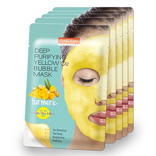 Image 1 of Default Title for the product Purederm Turmeric Bubble Face Mask 5 Pack