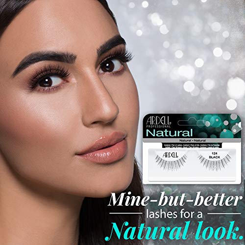 Image 2 of Ardell Natural False Eyelashes 124 - Black, Soft & Lightweight Strip Lashes, Easy to Apply, Comfortable Wear, 4 Pack