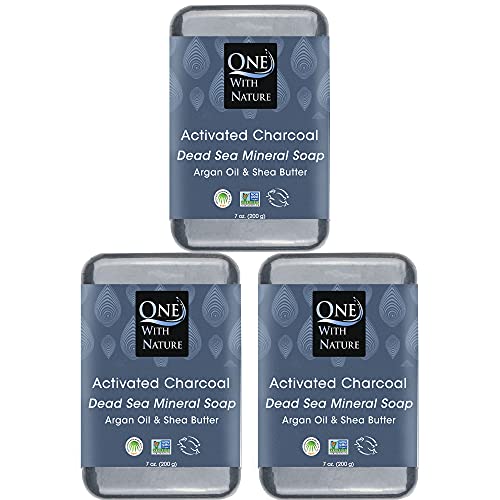 Image 1 of Default Title for the product One With Nature Activated Charcoal Soap Bar, 7oz 3-Pack