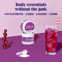 Thumbnail for Image 2 of Ultima Replenisher Electrolyte Powder Drink Mix Bundle ? Sugar Free ? Grape, 30 Serving Canister and 20 Stickpacks ? 6 Electrolytes and Minerals ? Keto Friendly, Vegan, Non-GMO