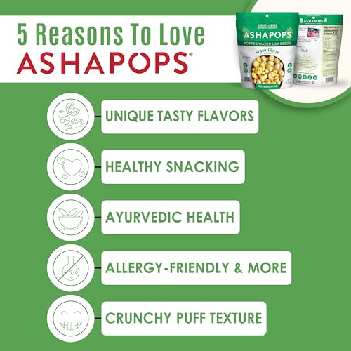 Image 3 of AshaPops Popped Water Lily Seeds, Vegan Cheese, 1 oz Bags, Pack of 6