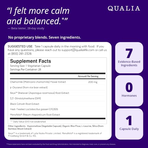Image 5 of QUALIA LIFE SCIENCES Qualia Perimenopause & Menopause Supplement for Women, Hormone-Free
