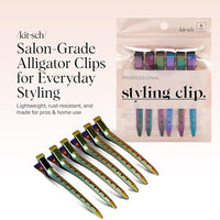 Thumbnail for Image 2 of Kitsch Professional Alligator Clips for Hair Styling - Iridescent, 6 Pcs