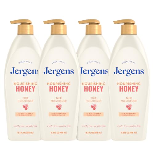 Image 1 of Default Title for the product Jergens Nourishing Honey Lotion For Dry Skin, 16.8 fl oz, 4 Pack