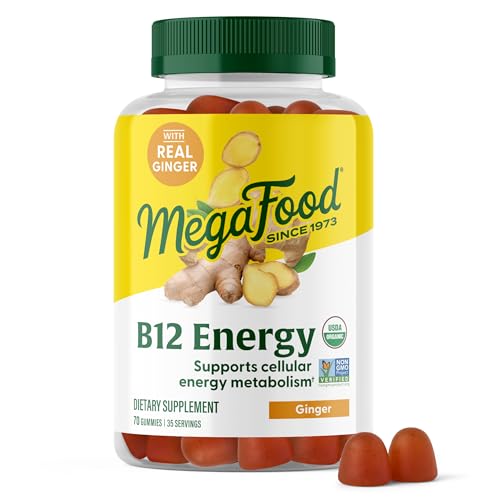Image 1 of Default Title for the product MegaFood Vitamin B12 Energy Gummies, USDA Organic, Ginger, 70 Gummies