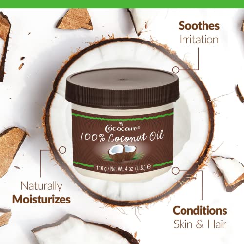 Image 3 of COCOCARE 100% Pure Coconut Oil for Skin, Hair & Body, 4 oz Jars, 2 Pack