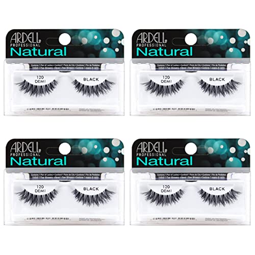 Image 1 of Default Title for the product Ardell False Eyelashes 120 - Black, Natural Look Strip Lashes, Reusable - 4 Pack