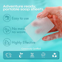 Thumbnail for Image 4 of FOMIN Paper Soap Sheets for Hand Washing - 100 Tea Tree Travel Soap Sheets