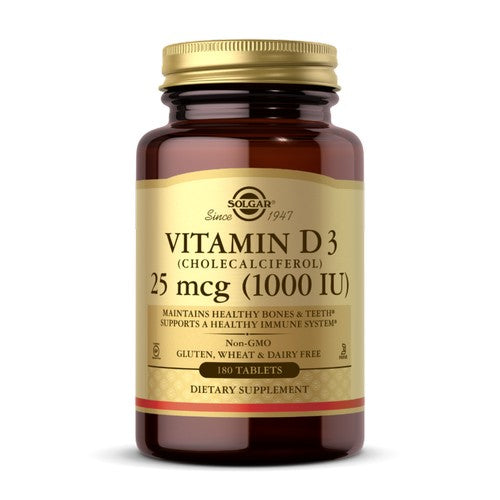 Solgar Vitamin D3 (Cholecalciferol) 1000 IU 180 Tabs