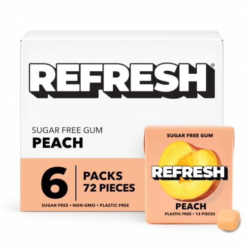 Image 2 of Peach for the product Refresh Gum Natural Sugar-Free Xylitol Chewing Gum