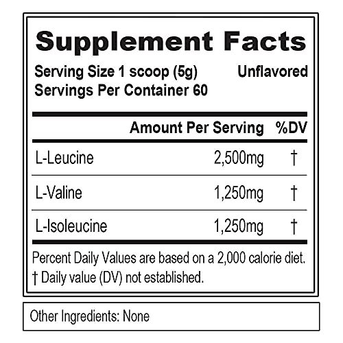 Image 3 of Evlution EVL BCAAs Amino Acids Powder - 5g Branched Chain Amino Acids Supplement for Men - Unflavored Powder