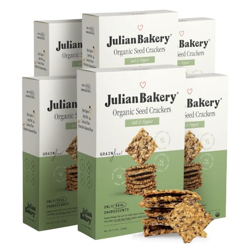 Image 1 of Salt & Pepper / 8.4 Ounce (Pack of 6) for the product Julian Bakery Organic Seed Crackers