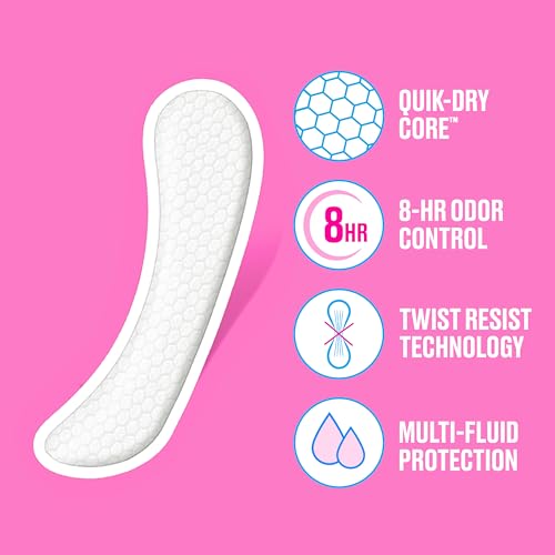 Image 3 of Carefree Light Panty Liners, Extra Long, Wrapped, Unscented, 93 ct