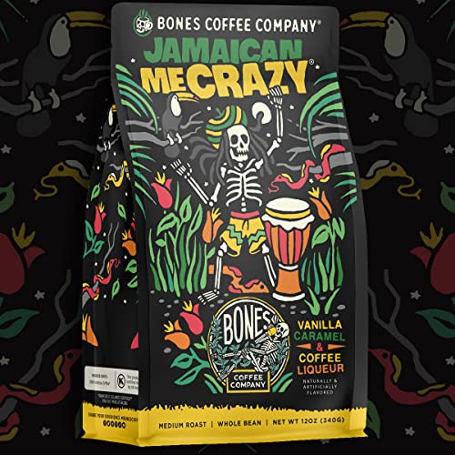 Image 5 of Bones Coffee Company Jamaican Me Crazy Vanilla Caramel Flavored Coffee 12 Oz Ground