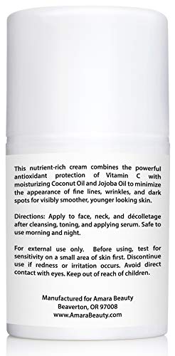 Image 5 of Amara Beauty Vitamin C Cream for Face with Coconut Oil, Cocoa Butter & Jojoba Oil, 1.7 fl. oz.