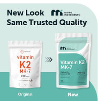 Thumbnail for Image 2 of Micro Ingredients Vitamin K2 MK-7 200 mcg Per Serving, 300 Coconut Oil Softgels
