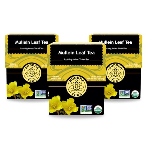 Image 1 of Default Title for the product Buddha Teas Mullein Leaf Organic Herbal Tea 18 Tea Bags Pack of 3