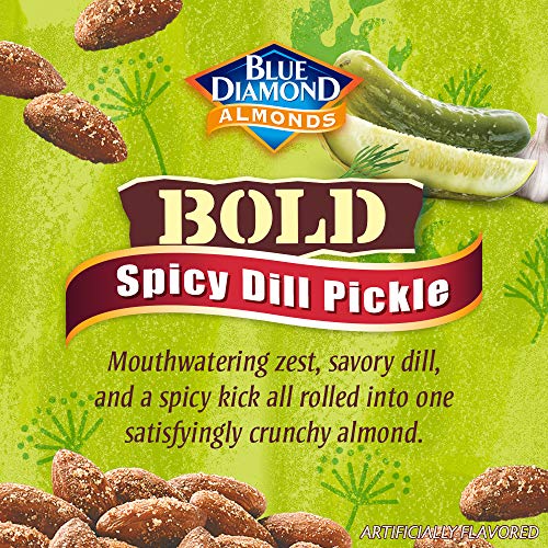 Image 5 of Blue Diamond Almonds Spicy Dill Pickle Flavored Snack Nuts, 6 Oz Resealable Can Pack of 2