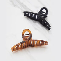 Thumbnail for Image 6 of Kitsch Large Loop Hair Clips for Women - Tortoise & Black, 2 Pcs