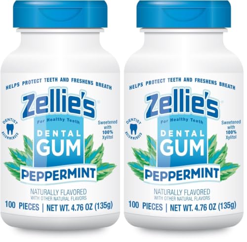 Image 10 of Peppermint / 100 Count (Pack of 2) for the product Zellie's 100% Xylitol Chewing Gum