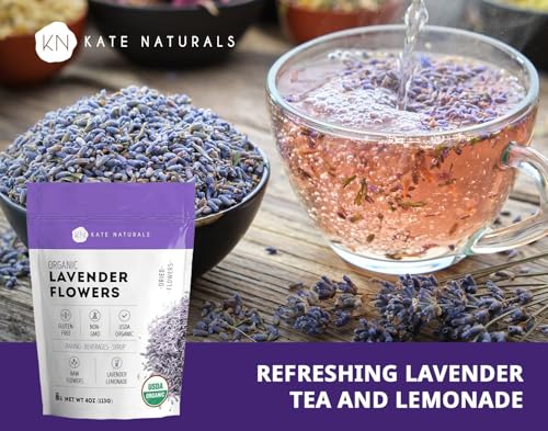 Image 4 of Kate Naturals Dried Lavender Flowers for Tea, Syrup, Lemonade (4oz)
