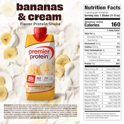 Image 2 of Premier Protein 30g High Protein Shake, Bananas & Cream, 4 Pack