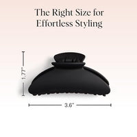 Thumbnail for Image 5 of Kitsch Medium Hair Clips for Women - Black and Tort, 2pcs