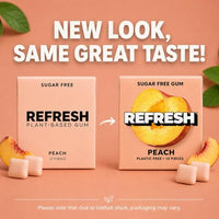 Thumbnail for Image 3 of Refresh Gum Peach Natural Sugar-Free Xylitol Chewing Gum 12 Pack