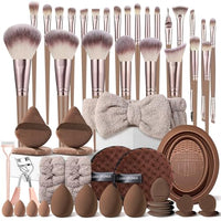 Thumbnail for Image 4 of Brown 53pcs for the product HGHDBT Makeup Brushes Set Professional Makeup Kit Multi-functional Makeup Tool Set