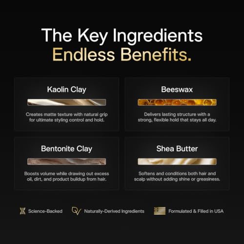 Image 5 of BASED BODYWORKS Hair Clay for Men 3oz