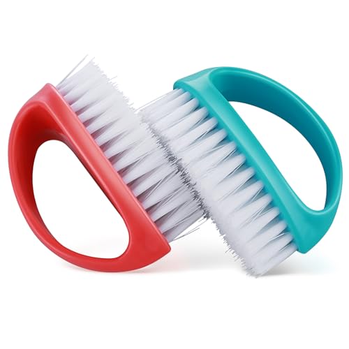 Image 1 of Red, Blue for the product Amaxiu Hand Nail Brushes, 2pcs Grip Clean Heavy Duty Nail Brushes for Cleaning Fingernails Nylon Firm Stiff Bristles Deep Clean Scrubber for Mechanics Gardeners Hand Under Nails Toes