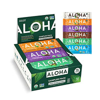Thumbnail for Image 1 of Default Title for the product ALOHA Organic Plant Based Protein Bars - 6 Flavor Variety Pack - 12 Count, 1.9oz Bars