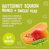 Thumbnail for Image 4 of Earth's Best Organic Butternut Squash, Mango and Sweet Peas Puree Pouch 3.5 oz (Pack of 12)