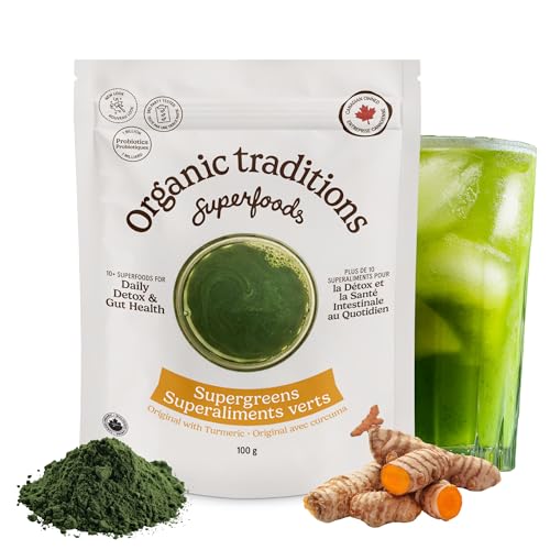 Image 1 of Default Title for the product Organic Traditions Super Greens Turmeric, Superfood Powder Blend, 3.5oz