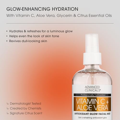 Image 2 of Advanced Clinicals Vitamin C Face Toner + Ferulic Acid & Rosewater 7.5 Fl Oz