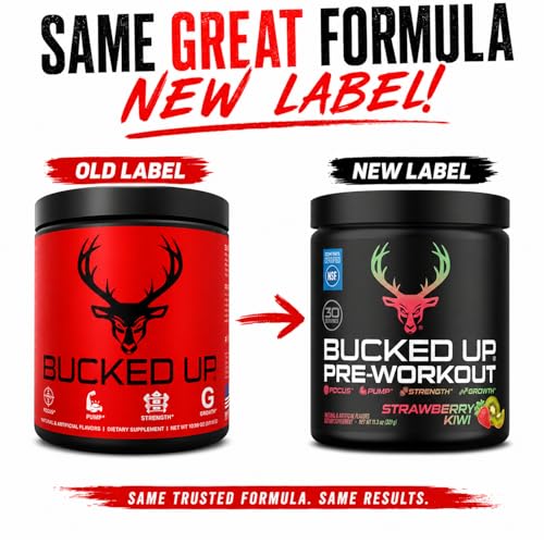 Image 4 of Bucked Up Pre Workout Powder (Strawberry Kiwi)