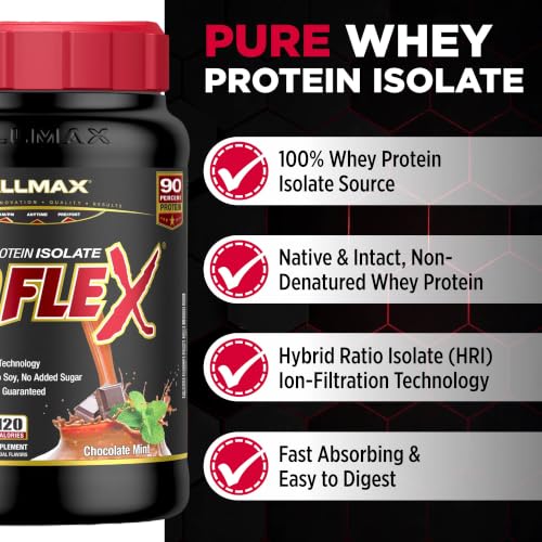 Image 2 of ALLMAX ISOFLEX Whey Protein Isolate, Chocolate Mint, 2 lb