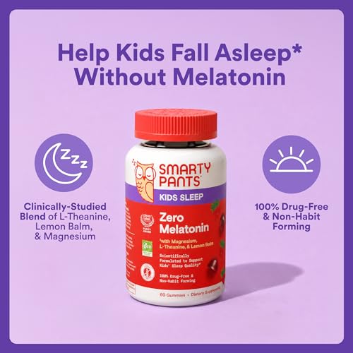 Image 2 of SmartyPants Kids Sleep Zero Melatonin Gummies, L-Theanine, Magnesium, 60 Ct