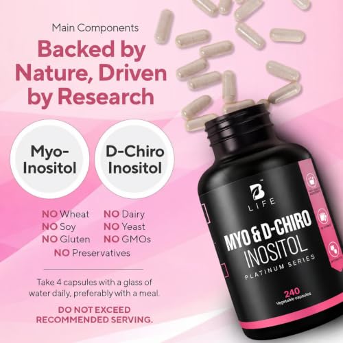 Image 4 of B Life Company Myo-Inositol & D-Chiro Inositol 40:1 240 Caps
