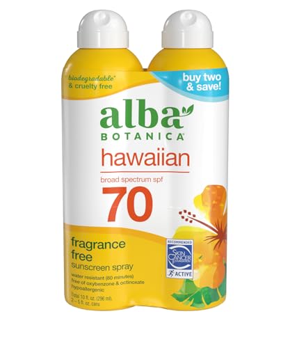 Image 1 of Default Title for the product Alba Botanica Hawaiian Coconut Sunscreen Spray Broad Spectrum SPF 70 5 fl oz Pack of 2