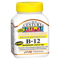 Thumbnail for 21st Century B-12 Sublingual 5000 mcg 110 Tabs