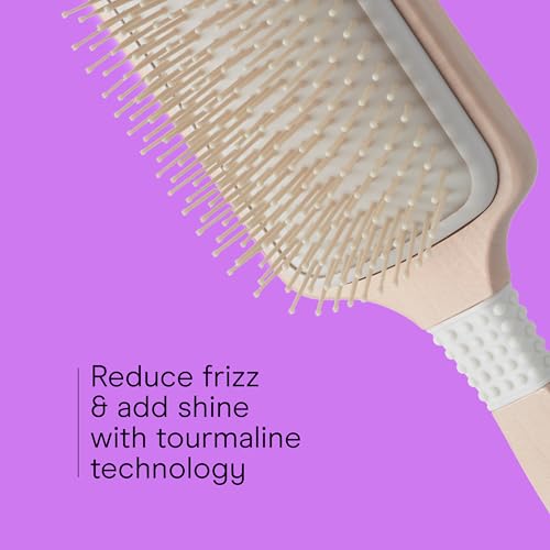 Image 3 of Conair Paddle Hair Brush, Ceramic Wood, with Nylon Bristles, Off White