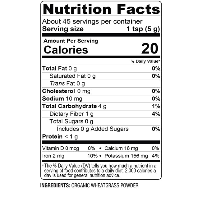 Image 2 of BareOrganics Wheatgrass Powder - Organic Superfood, 8 Oz