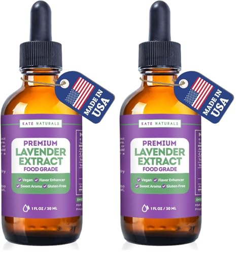 Image 2 of 1 Fl Oz (Pack of 2) for the product Kate Naturals Lavender Extract for Baking, Drinks, Coffee, Lattes (1oz)