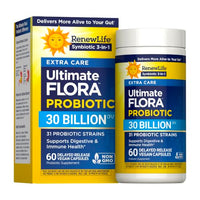 Thumbnail for Image 1 of Default Title for the product RenewLife Extra Care Ultimate FLORA Probiotic, 60 capsules