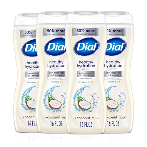 Image 3 of Coconut / 16 Ounce (Pack of 4) for the product Dial Healthy Hydration Body Wash
