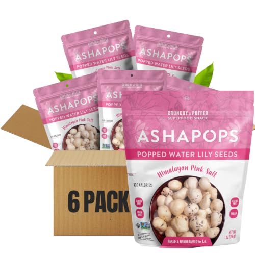 Image 1 of Default Title for the product AshaPops Popped Water Lily Seeds, Himalayan Pink Salt, 1 oz Bags, Pack of 6